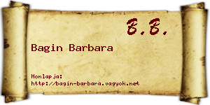 Bagin Barbara névjegykártya