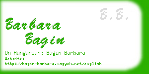 barbara bagin business card